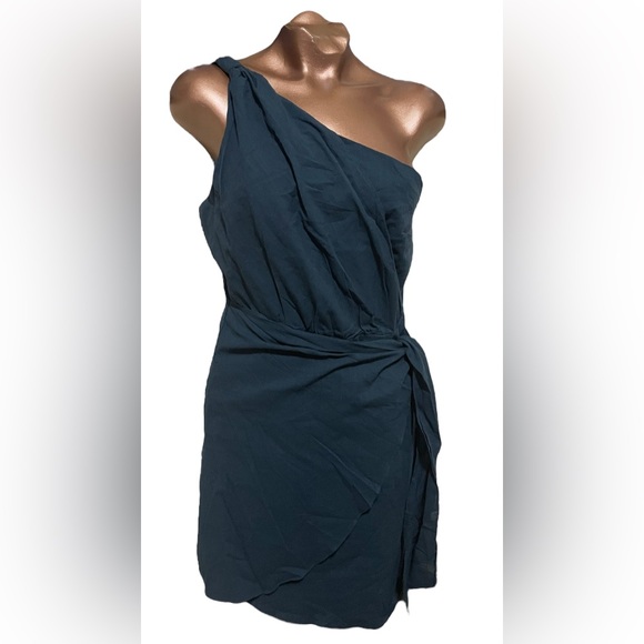 Deep Sea Green Cotton Wrap Dress - Picture 4 of 12